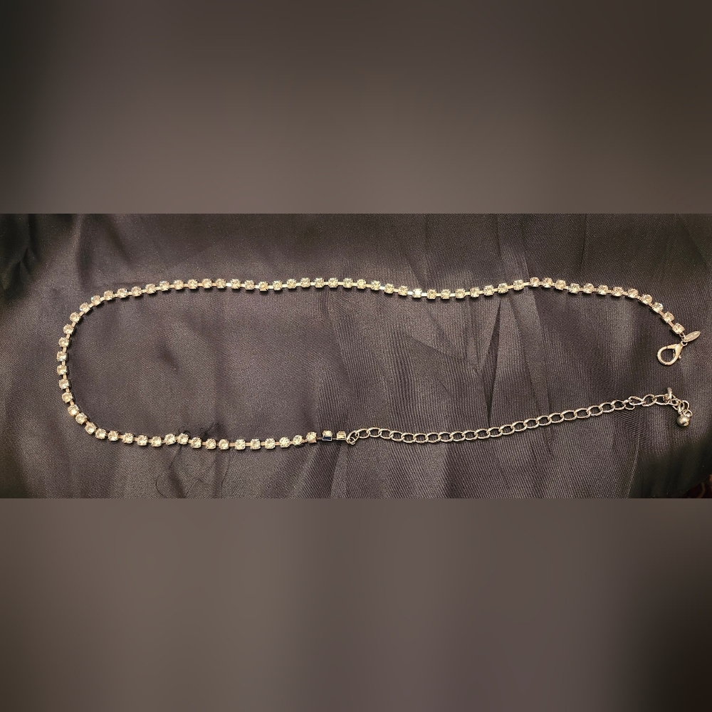Silvertone Clear Rhinestone Belt/Necklace